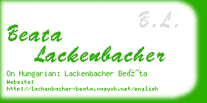 beata lackenbacher business card